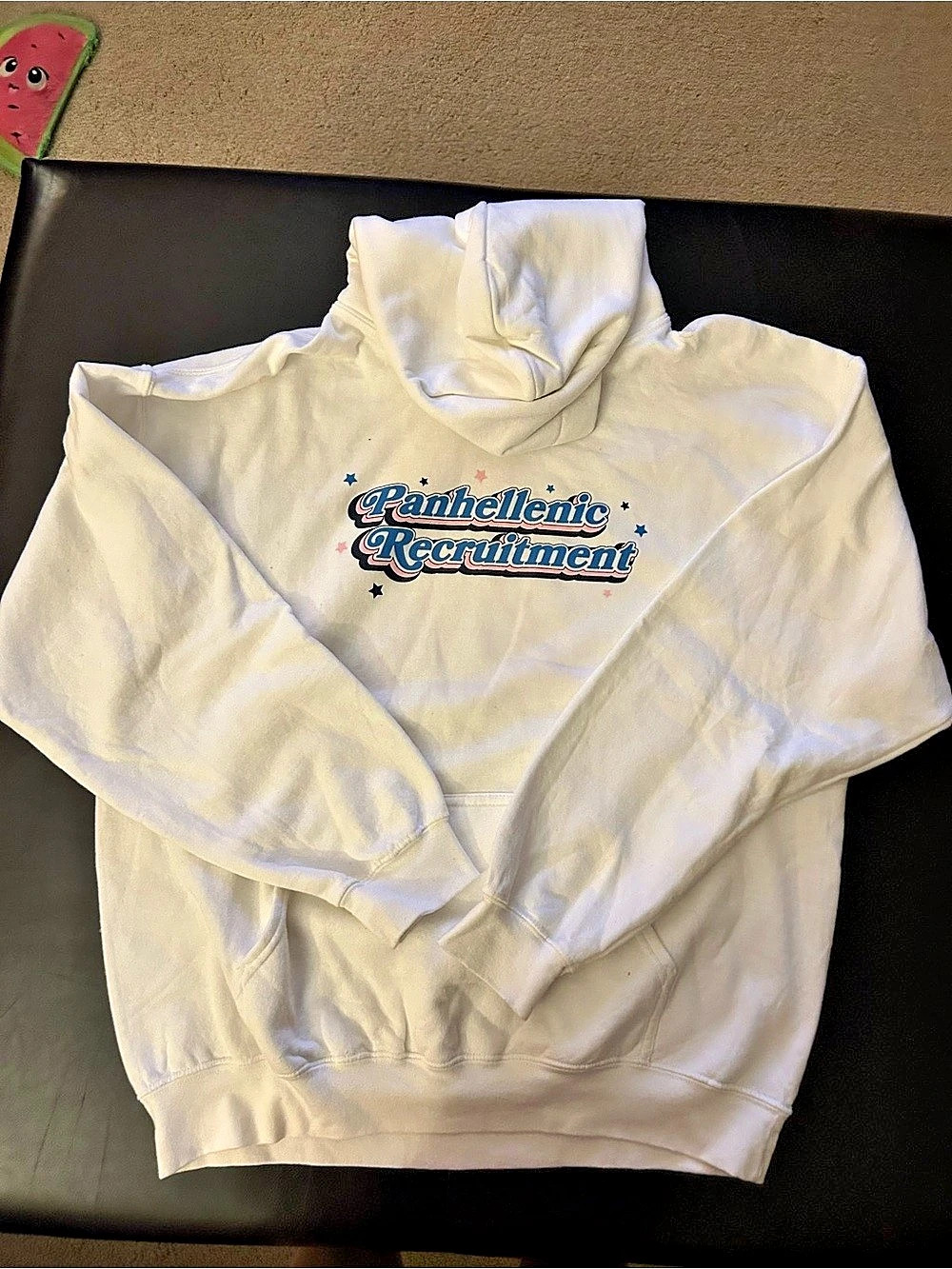 Graphic Hoodie in White Like New